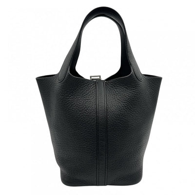 HERMES HERMES Picotin PM Picotin PM Picotin 18 Tote bag Toryon Clemence Noir Black Silver Metal fittings