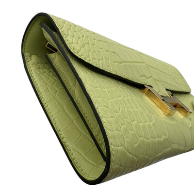 HERMES HERMES Constance long to go Constance longToogo wallet long wallet long wallet alligator crocodile jawne boulevard yellow green gold hardware