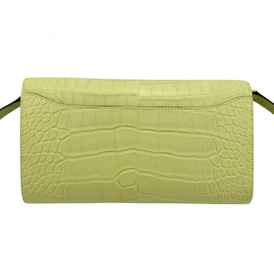 HERMES HERMES Constance long to go Constance longToogo wallet long wallet long wallet alligator crocodile jawne boulevard yellow green gold hardware