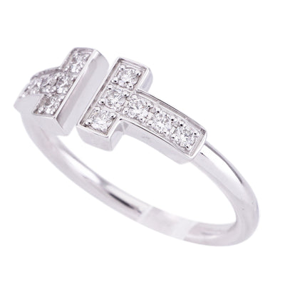 Tiffany & Co. Tiffany＆Co。线环T线18k白金 Tiffany & Co. T环750WG银T线钻石白金