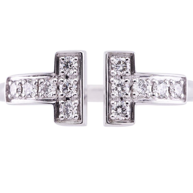 Tiffany & Co. Tiffany＆Co。线环T线18k白金 Tiffany & Co. T环750WG银T线钻石白金