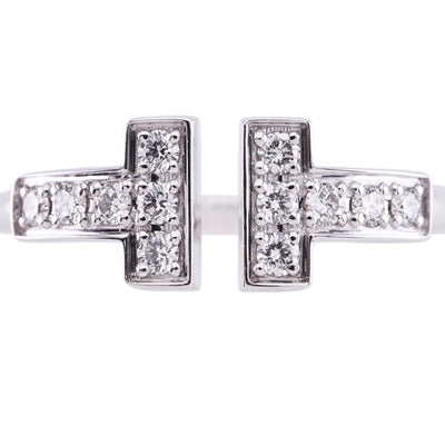 Tiffany & Co. Tiffany＆Co。线环T线18k白金 Tiffany & Co. T环750WG银T线钻石白金