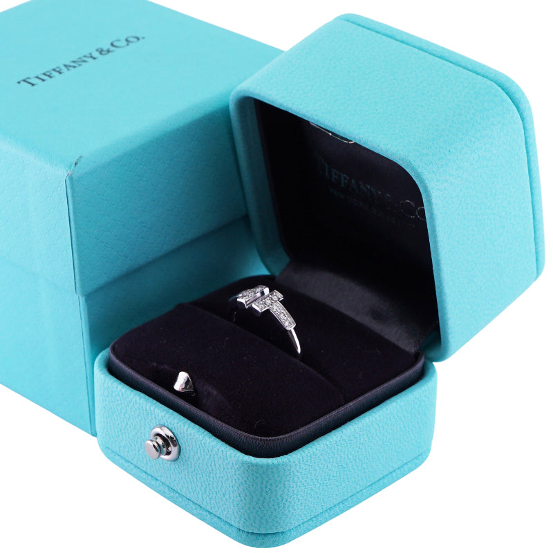 Tiffany & Co. Tiffany＆Co。 Tiffany & Co. T环750WG银T线钻石白金