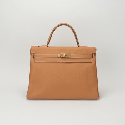 エルメス HERMES ケリー35 ケリー 35 バッグ トートバッグ ヴェルソ フィヨルド ナチュラル ゴールド ブラウン ゴールド金具