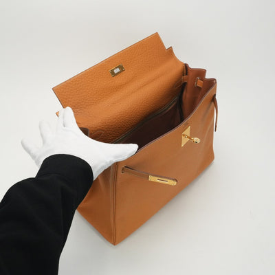 エルメス HERMES ケリー35 ケリー 35 バッグ トートバッグ ヴェルソ フィヨルド ナチュラル ゴールド ブラウン ゴールド金具