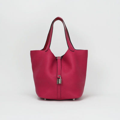エルメス HERMES ピコタンロックMM エクラ ピコタンロック MM ピコタンロック22 バッグ トートバッグ トリヨンクレマンス ローズメキシコ ルージュクー ピンク レッド 赤 シルバー金具 バイカラー