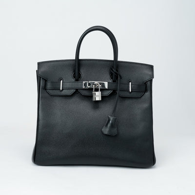 HERMES HERMES Haut ? courroies 28 Haut ? courroies 28 Bag Tote Bag Epson Noir Black Silver Hardware Vaugh Epson