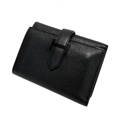 HERMES HERMES Bearn combine Bearn Saw Black Monochrome Wallet, Tri-fold Wallet, Mini Wallet, Mini Wallet, Epson, Noir, Black, Black Metal Fittings, Vo Epson