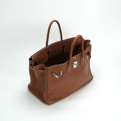 HERMES HERMES Birkin 35 Birkin 35 Bag, Tote Bag, Swift, Gold, Brown, Brown, Silver Hardware