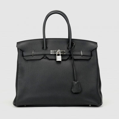 HERMES 爱马仕 Birkin 35 Birkin 35 手提袋多哥黑色银色硬件