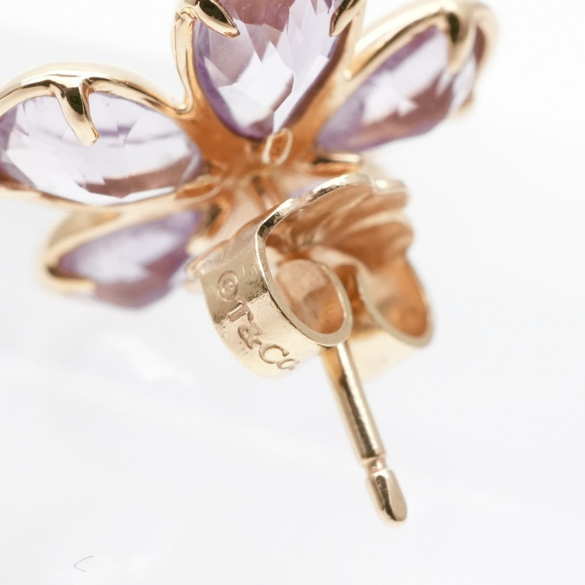 Tiffany & Co. TIFFANY&Co. GardenFlower Earrings 750PG Pink Gold Purple Earrings Diamond Pink Gold