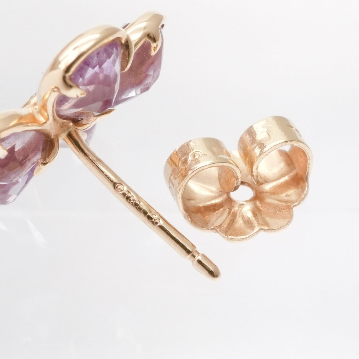 Tiffany & Co. TIFFANY&Co. GardenFlower Earrings 750PG Pink Gold Purple Earrings Diamond Pink Gold