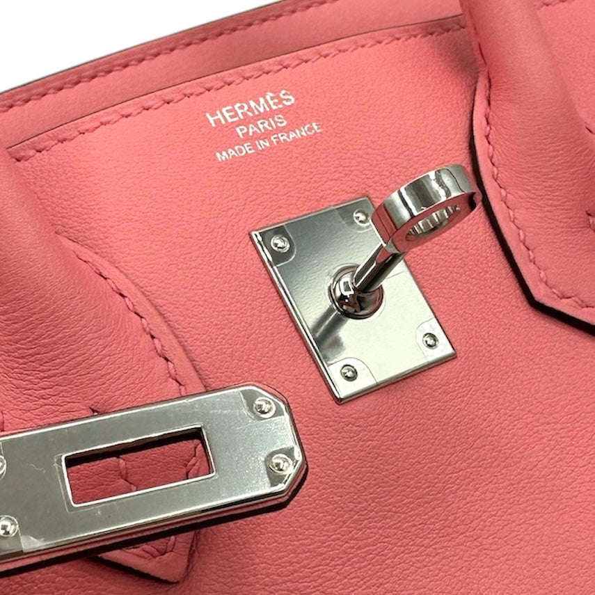 HERMES 헤르메스 Birkin 25 Birkin 25 가방, 토트 백, 스위프트, 로즈 아 자르, 핑크, 실버 하드웨어