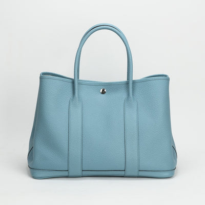 エルメス HERMES ガーデンパーティPM ガーデンパーティ PM ガーデンパーティ36 ガーデンパーティー バッグ トートバッグ カントリー ブルーアトール ブルー 青 水色 シルバー金具