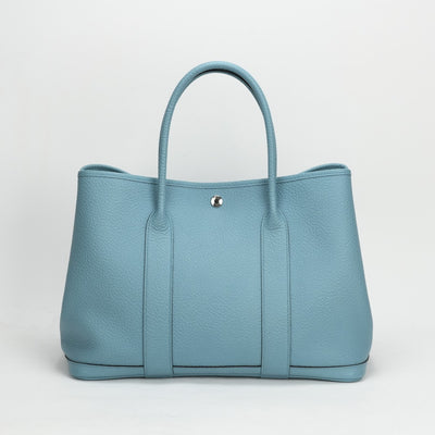 エルメス HERMES ガーデンパーティPM ガーデンパーティ PM ガーデンパーティ36 ガーデンパーティー バッグ トートバッグ カントリー ブルーアトール ブルー 青 水色 シルバー金具