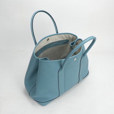 エルメス HERMES ガーデンパーティPM ガーデンパーティ PM ガーデンパーティ36 ガーデンパーティー バッグ トートバッグ カントリー ブルーアトール ブルー 青 水色 シルバー金具