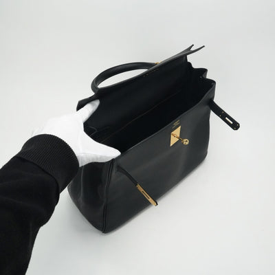HERMES 헤르메스 Kelly 35 Kelly 35 가방, 토트 백, 숄더백, 토고, 누아르, 검은 색, 금 피팅
