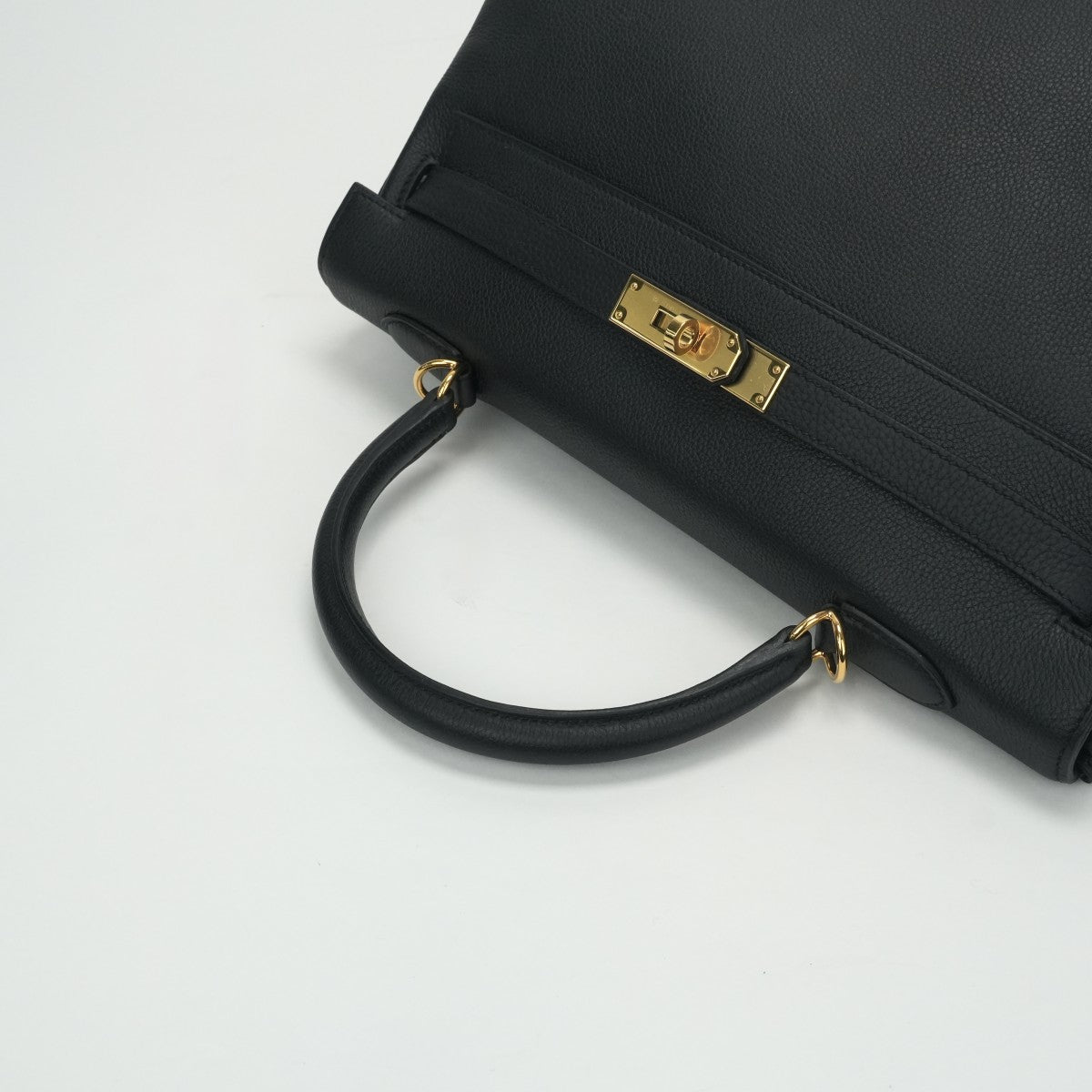 HERMES 헤르메스 Kelly 35 Kelly 35 가방, 토트 백, 숄더백, 토고, 누아르, 검은 색, 금 피팅
