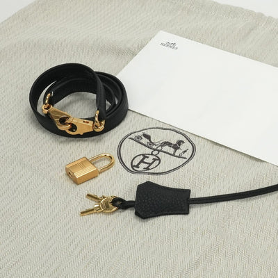 HERMES 헤르메스 Kelly 35 Kelly 35 가방, 토트 백, 숄더백, 토고, 누아르, 검은 색, 금 피팅
