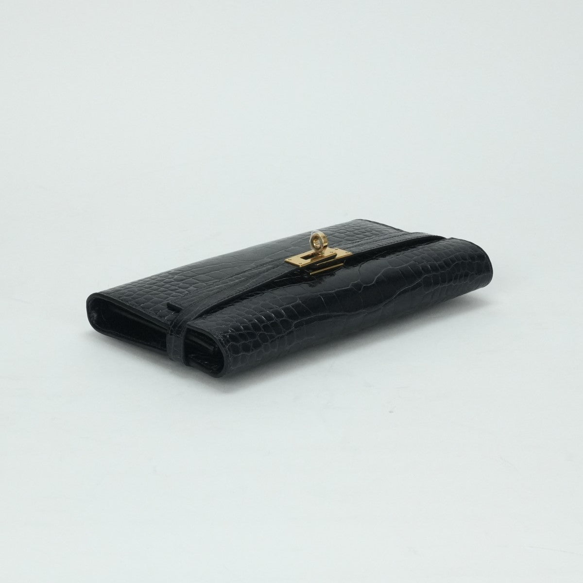 HERMES 爱马仕 Kelly wallet Kelly wallet long 钱包长钱包长钱包鳄鱼鳄鱼蓝色海洋蓝色金色硬件异国