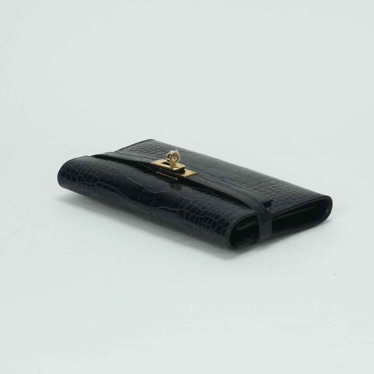 HERMES 爱马仕 Kelly wallet Kelly wallet long 钱包长钱包长钱包鳄鱼鳄鱼蓝色海洋蓝色金色硬件异国
