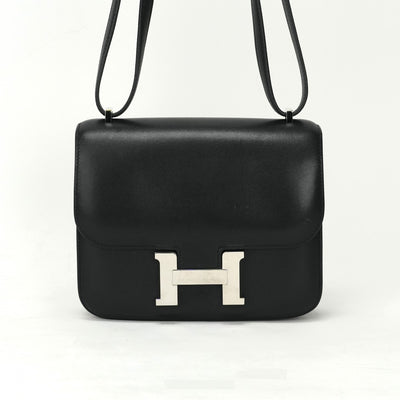 HERMES 헤르메스 Constance 3 mini 18 Constance 3 Mini 18 가방 숄더 백 타델 랙토 누아르 블랙 실버 하드웨어 박스 송아지