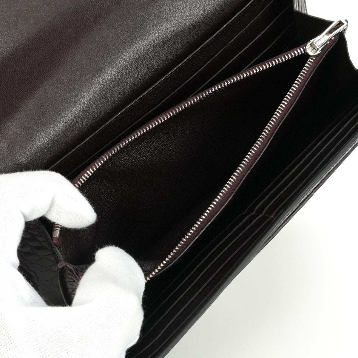 エルメス HERMES コンスタンスロング コンスタンス ロング 財布 長財布 ロングウォレット アリゲーター クロコダイル ブルゴーニュ Burgundy レッド red シルバー金具 エキゾチック　アリゲーター　コンスタンス