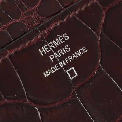エルメス HERMES コンスタンスロング コンスタンス ロング 財布 長財布 ロングウォレット アリゲーター クロコダイル ブルゴーニュ Burgundy レッド red シルバー金具 エキゾチック　アリゲーター　コンスタンス