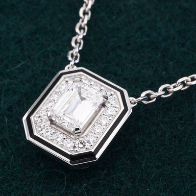 BOUCHERON Boucheron Vendome Lisere 목걸이 펜던트 초커 750wg 실버 블랙 화이트 골드 다이아몬드 펜던트