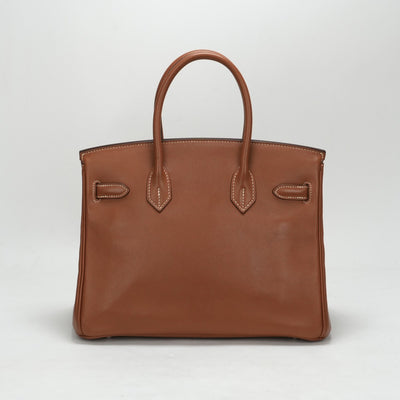 HERMES 爱马仕 Birkin 30 Birkin 30 包，手提袋，金，棕色，棕色，银色硬件，voswift