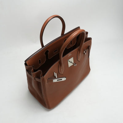 HERMES HERMES Birkin 30 Birkin 30 Bag, tote bag, gold, brown, brown, silver hardware, voswift