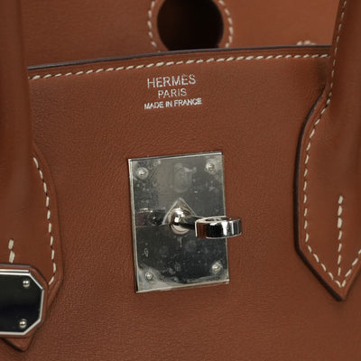 HERMES HERMES Birkin 30 Birkin 30 Bag, tote bag, gold, brown, brown, silver hardware, voswift