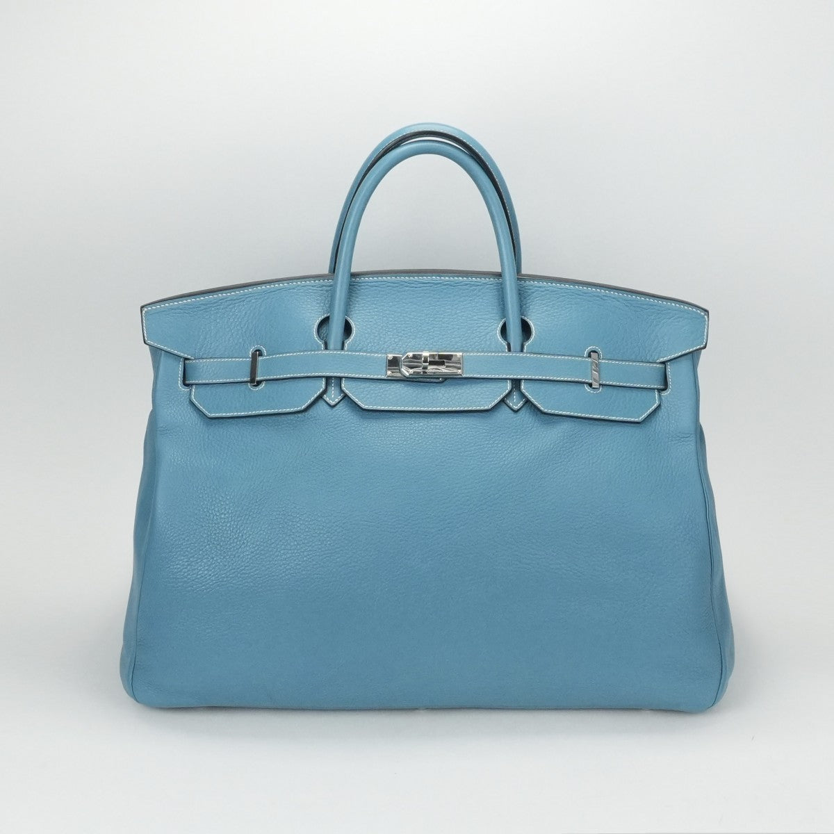 エルメス HERMES バーキン50 バーキン 50 バッグ トートバッグ トリヨンクレマンス ブルージーン ブルー 青 シルバー金具 ハンドバッグ