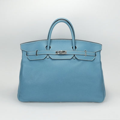 エルメス HERMES バーキン50 バーキン 50 バッグ トートバッグ トリヨンクレマンス ブルージーン ブルー 青 シルバー金具 ハンドバッグ