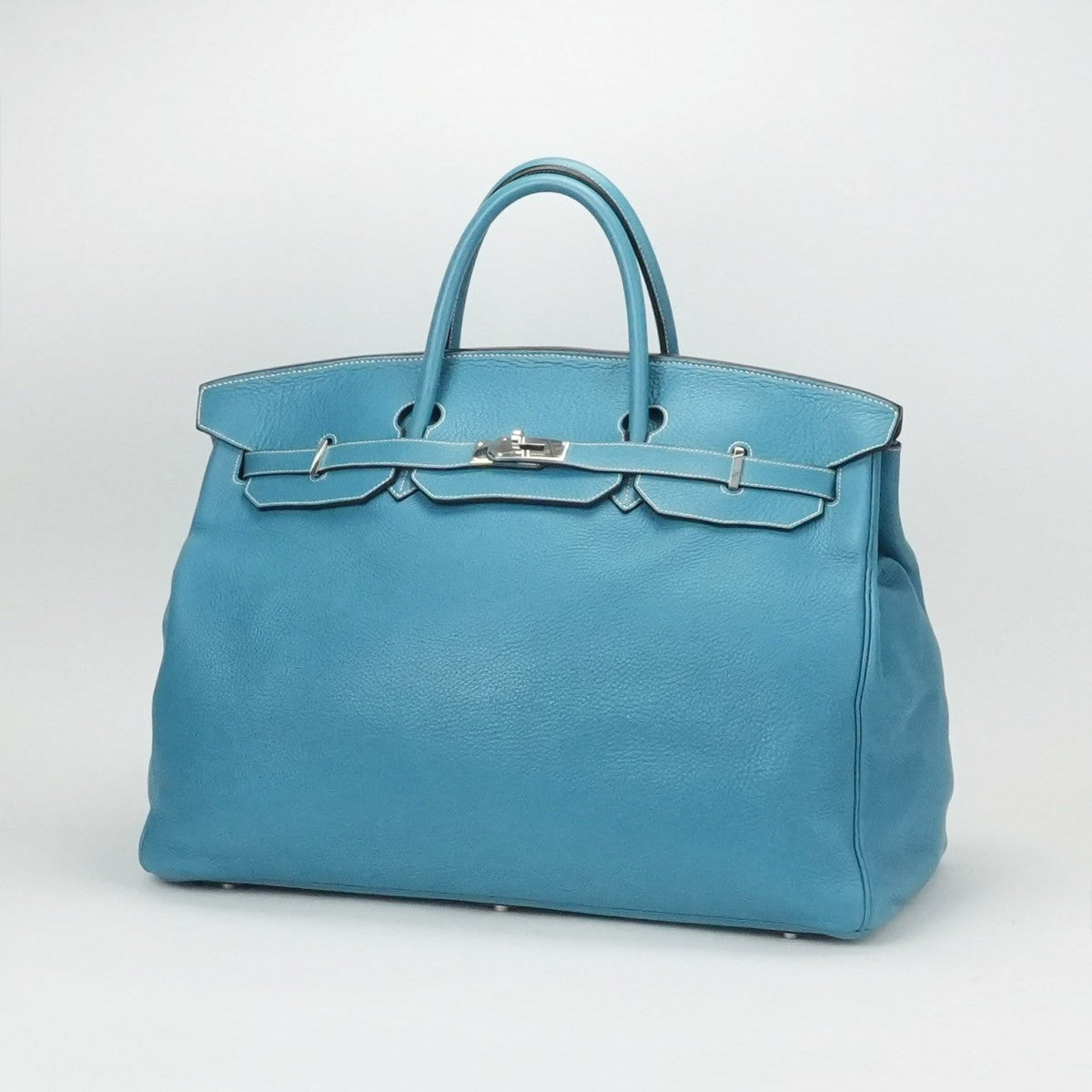 エルメス HERMES バーキン50 バーキン 50 バッグ トートバッグ トリヨンクレマンス ブルージーン ブルー 青 シルバー金具 ハンドバッグ
