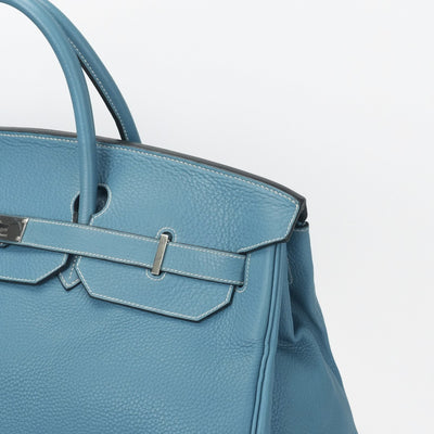 エルメス HERMES バーキン50 バーキン 50 バッグ トートバッグ トリヨンクレマンス ブルージーン ブルー 青 シルバー金具 ハンドバッグ