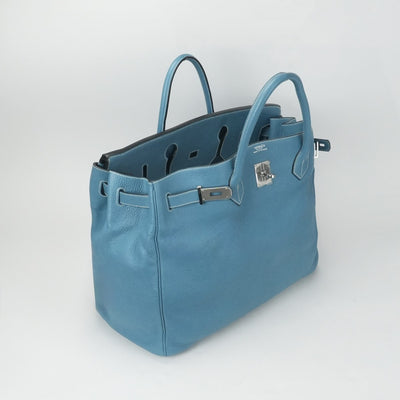 エルメス HERMES バーキン50 バーキン 50 バッグ トートバッグ トリヨンクレマンス ブルージーン ブルー 青 シルバー金具 ハンドバッグ