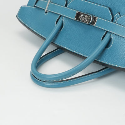 エルメス HERMES バーキン50 バーキン 50 バッグ トートバッグ トリヨンクレマンス ブルージーン ブルー 青 シルバー金具 ハンドバッグ
