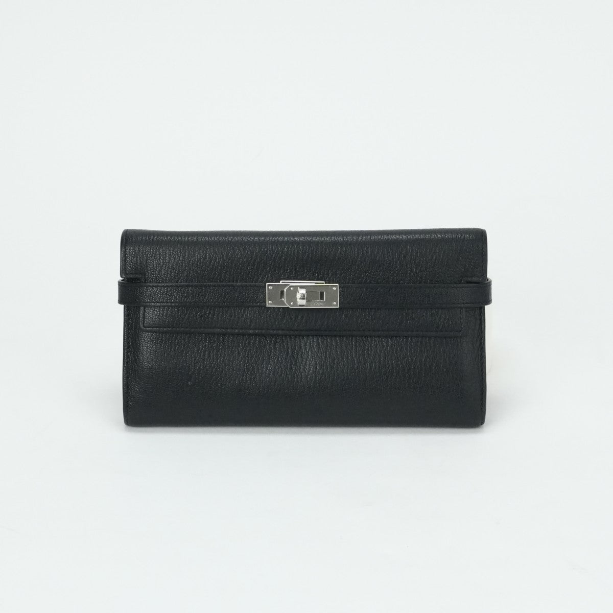 エルメス HERMES ケリーウォレット ケリーウォレットロング 財布 長財布 ロングウォレット シェーブル ノワール ブラック 黒 シルバー金具 シェブルミゾル