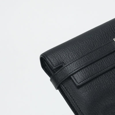 エルメス HERMES ケリーウォレット ケリーウォレットロング 財布 長財布 ロングウォレット シェーブル ノワール ブラック 黒 シルバー金具 シェブルミゾル