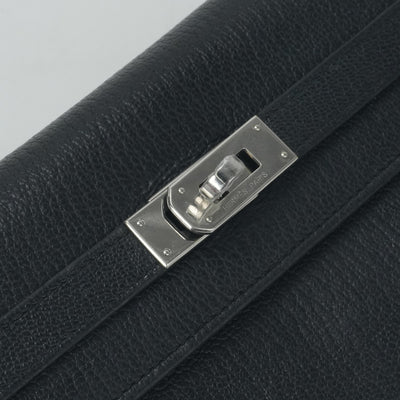 エルメス HERMES ケリーウォレット ケリーウォレットロング 財布 長財布 ロングウォレット シェーブル ノワール ブラック 黒 シルバー金具 シェブルミゾル