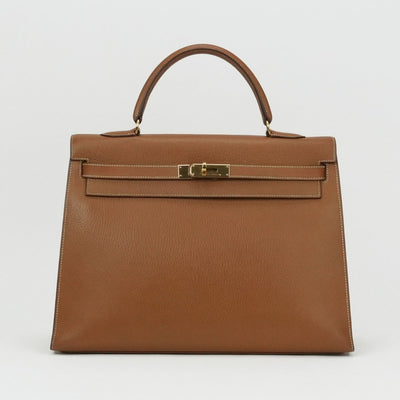 HERMES 헤르메스 Kelly 35 Kelly 35 가방, 토트 백, 숄더백, 아르 데네스, 천연, 갈색, 갈색, 금 피팅