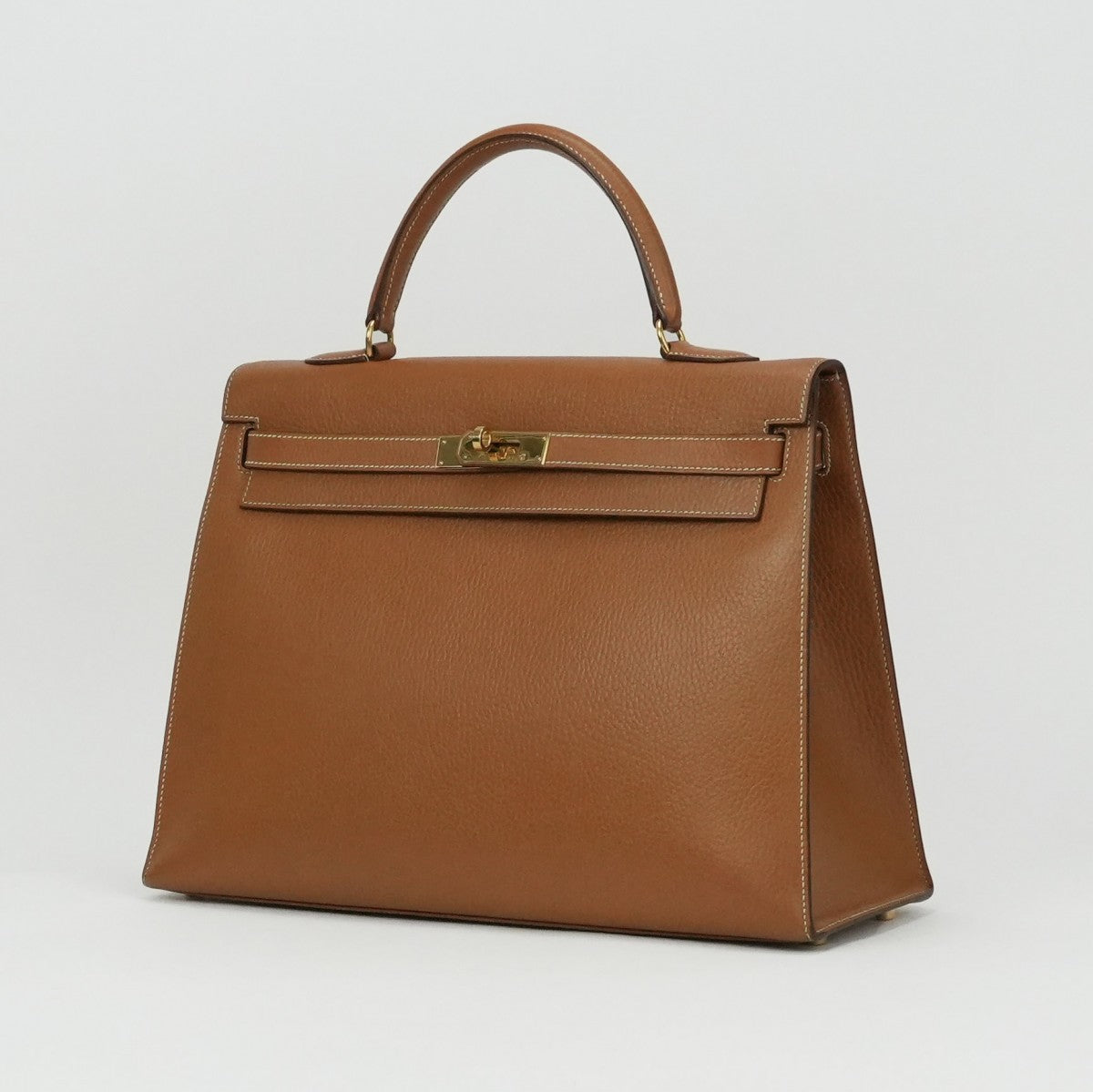 HERMES 헤르메스 Kelly 35 Kelly 35 가방, 토트 백, 숄더백, 아르 데네스, 천연, 갈색, 갈색, 금 피팅