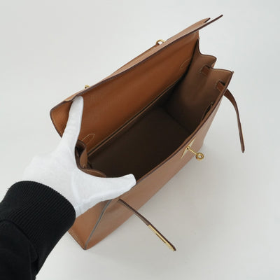 HERMES 헤르메스 Kelly 35 Kelly 35 가방, 토트 백, 숄더백, 아르 데네스, 천연, 갈색, 갈색, 금 피팅