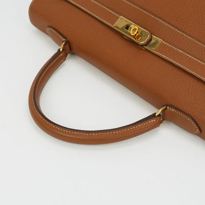 HERMES 헤르메스 Kelly 35 Kelly 35 가방, 토트 백, 숄더백, 아르 데네스, 천연, 갈색, 갈색, 금 피팅