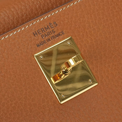HERMES 헤르메스 Kelly 35 Kelly 35 가방, 토트 백, 숄더백, 아르 데네스, 천연, 갈색, 갈색, 금 피팅