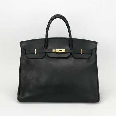 HERMES 爱马仕 Birkin 40 Birkin 40 包，手提袋，阿登，黑色，黑色，金色配件