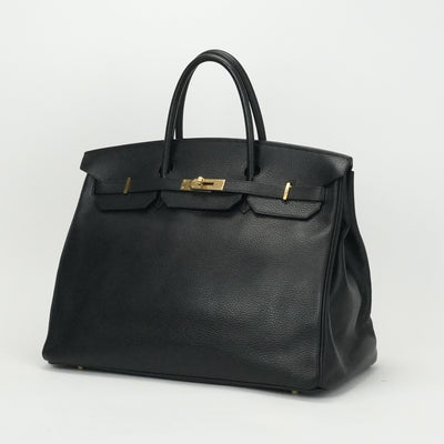 HERMES 爱马仕 Birkin 40 Birkin 40 包，手提袋，阿登，黑色，黑色，金色配件