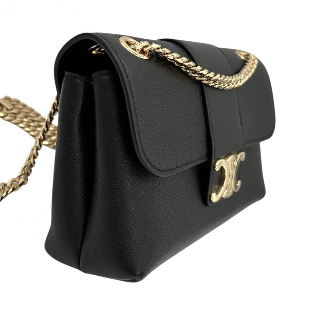 CELINE CELINE Teen victoire Bag Shoulder Bag Leather Black Gold Hardware Chain Shoulder Bag