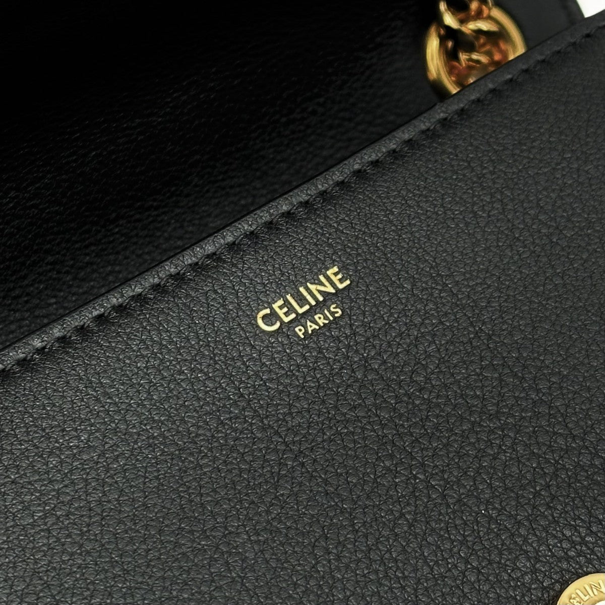 セリーヌ CELINE ティーン ヴィクトワール バッグ ショルダーバッグ レザー ブラック 黒 ゴールド金具 チェーン ショルダーバッグ